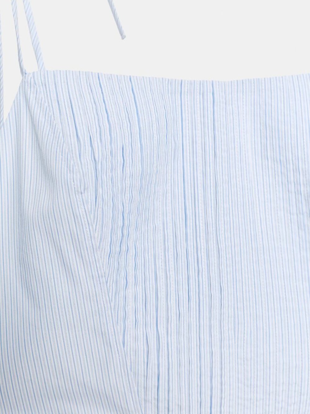 Zara Poplin Corset Crop Top w/ Ruffle Hem in Blue Size Medium NWT - Picture 5 of 8